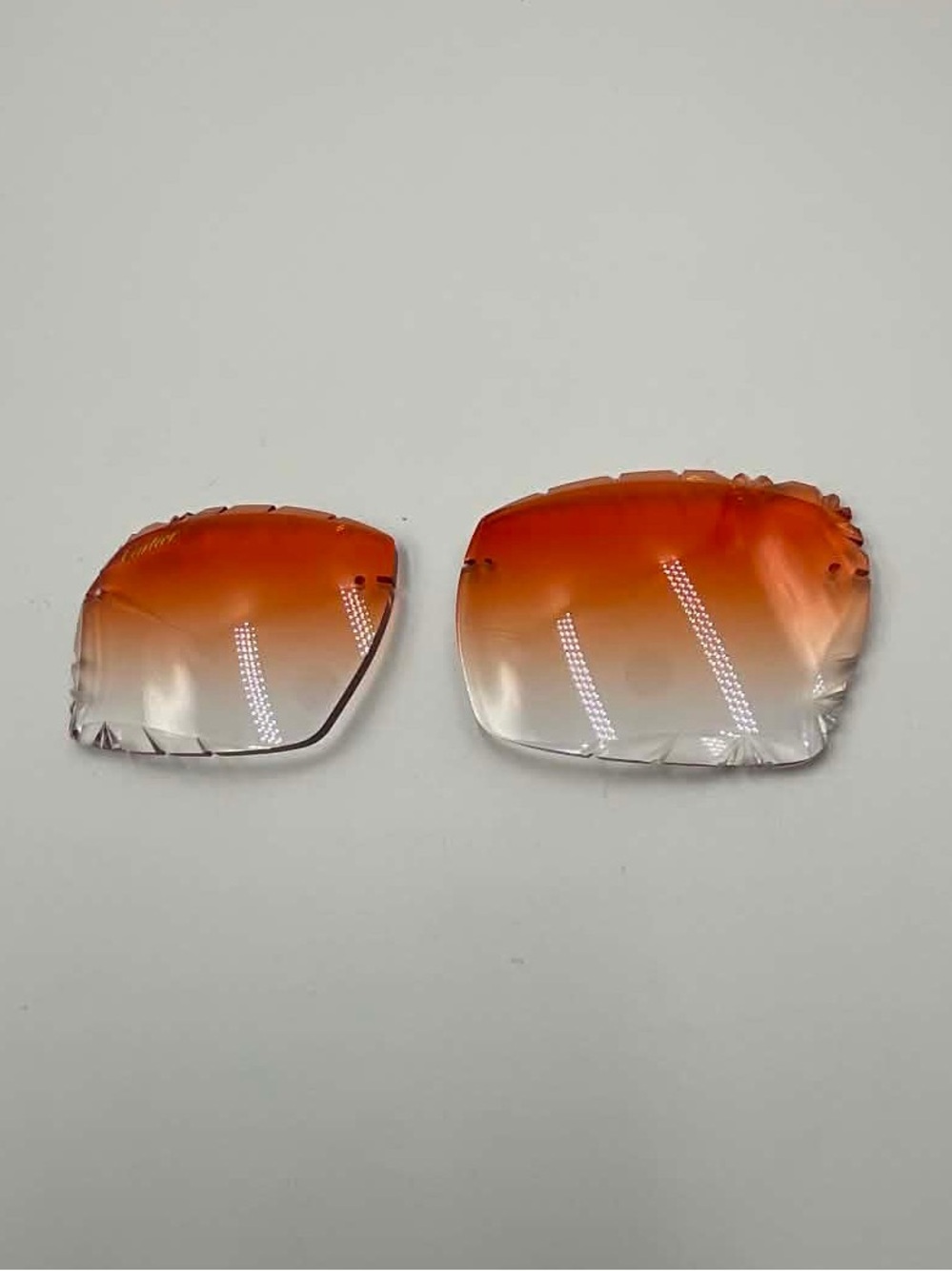 Cartier Diamond Cut Orange Gradient Lenses Replacement buffalo Horn Woods Buffs
